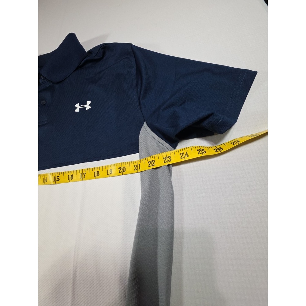 Under Armour Performance Polo Men's Short Sleeve Blue White and Gray Size XL - Picture 6 of 8